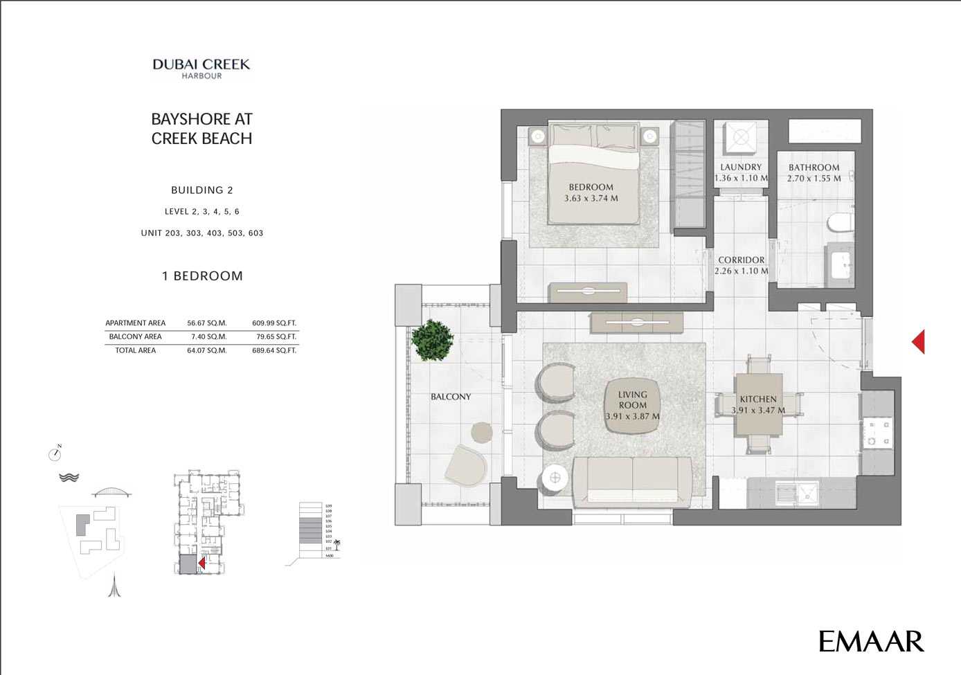 Unit 203,303,403,503,603